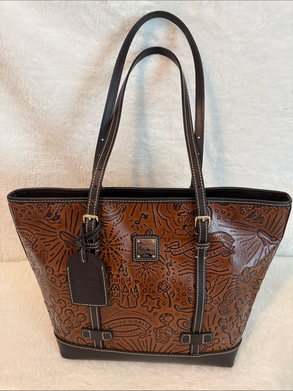 Disney Dooney & Bourke Brown Embossed Leather Tote